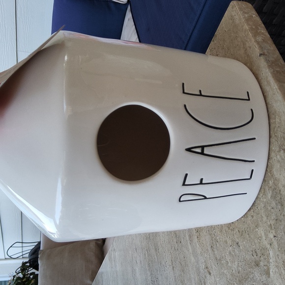 Rae Dunn birdhouse Artisan Collection by Magenta with Peace on the front - Picture 2 of 6